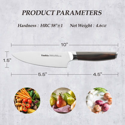 Yimikia 5.5 Inch Utility Knife with Ebony Wood Handle（YM02-03）