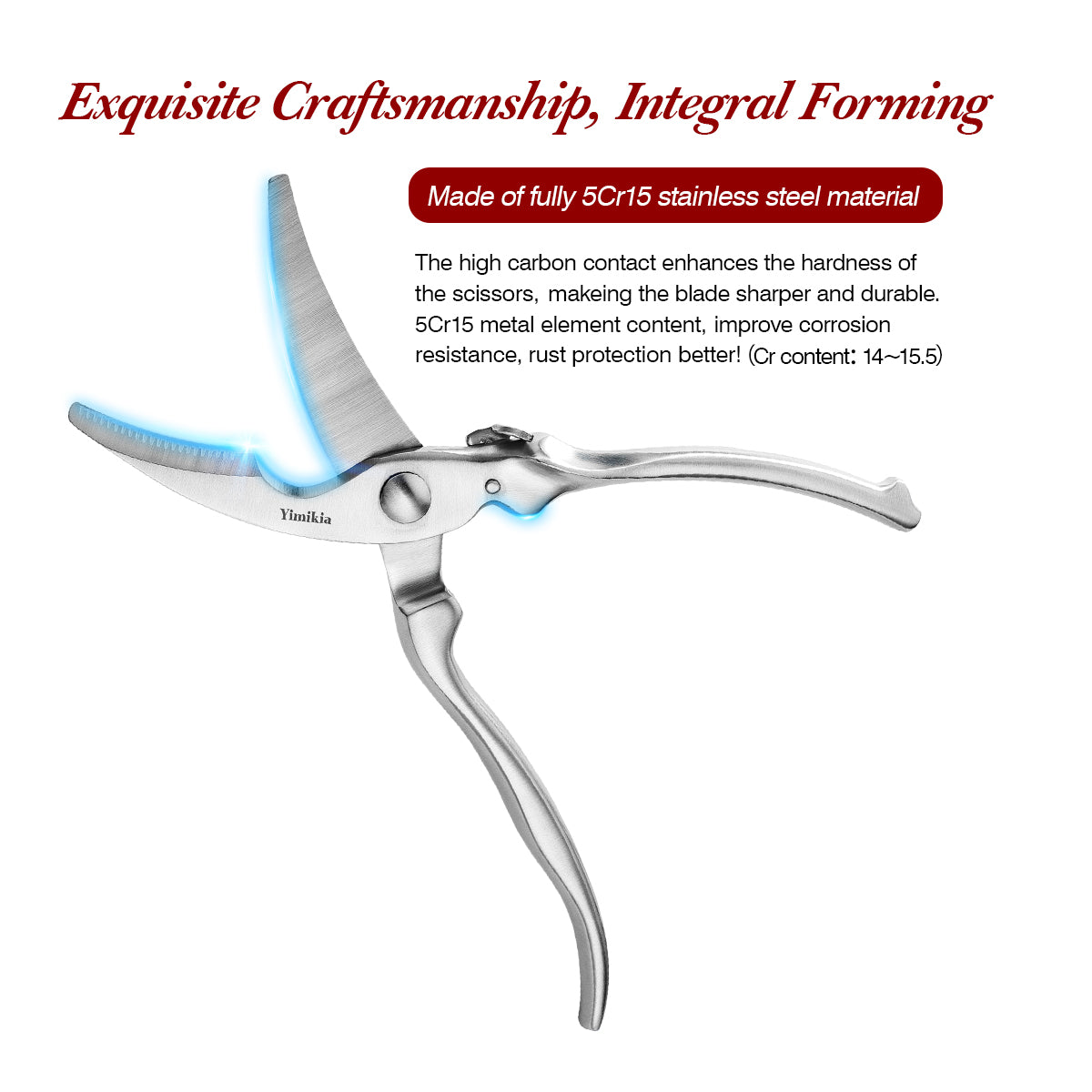 Yimikia Heavy Duty Stainless Steel All Purpose Kitchen Scissors（HCG2101）