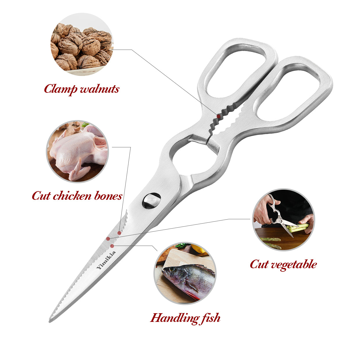 Yimikia Heavy Duty Multi-Purpose Scissors for Kitchen（HCG2106）