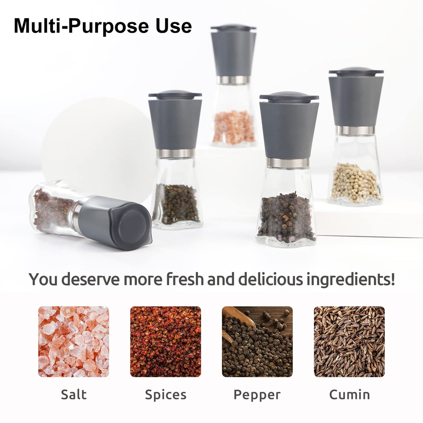 Yimikia Premium Salt and Pepper Grinder Set Of 2（ASZ-01）